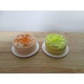 DOLLS HOUSE MINIATURE FOOD ORANGE AND LEMON CAK...