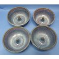 4 Blue Hand Spun Bowl Individual Apple Baking D...
