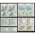 Singapore National Monuments 8v Pairs 1991 Canc...