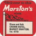 BEER MAT - MARSTONS BREWERY - CROWN HOTEL, MARK...