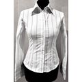 Morgan White Pinstripe Cotton Shirt Rhinestone ...
