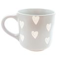 Grey Mug White Heart Pattern 9 CM Gift Tablewar...