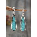 Silvery Vintage Bohemian Turquoise Alloy Earrings
