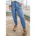 Dusk Blue Drawstring Waist Pocketed Plus Size D...
