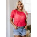 Red Western Girls Mesh T Shirt