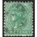 South Australia 1876 1d Yellowish Green Perf 10...