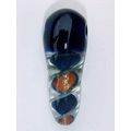 Orange Blue Glass Pendant Swirl Dichroic Torped...