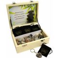 HEART SHAPED WORRY STONE KEYRING WITH A BLACK V...