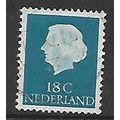 NETHERLANDS 1953 18c TURQUOISE QUEEN JULIANA SG...
