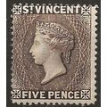 St Vincent 1897 SG62 5d Sepia Mounted Mint ..