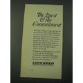1965 Lockheed Missiles & Space Company Ad - The Quest & The Commitment