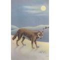 Alaska Timber Wolf Linen Unused 1940s Mint Post...