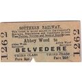 ABBEY WOOD - BELVEDERE 1950 Southern Railway Ti...