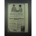 1913 Heinz Baked Beans Ad - There is a Difference