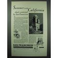 1930 San Francisco California Tourism Ad - Summer