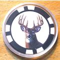 Deer Poker Chip Golf Ball Marker - Black