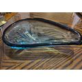 GORGEOUS HEAVY HAND BLOWN GLASS DARK BLUE GREEN...