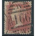 1858 SG43 1d Red Plate 163 Good Used Check Lett...