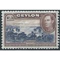 Ceylon 1938 SG395 1 Rupee Blue-Violet & Chocola...