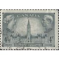 CANADA, George VI and Victoria, Parliament, grey 1948, 4c, #4