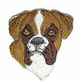 Boxer Dog Face Embroidery Iron On/Sew patch [3"...