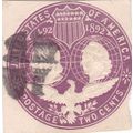 United States 1892 2c Stationary Cut Out fine u...