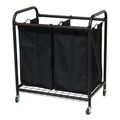 Bronze Laundry Hamper Cart with 2 Black Sorter ...