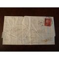 1866 GB QV 1d Red stamp BQ Plate 86 entire Attl...