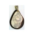 Scrimshaw Rose Tagua Nut Pendant 8