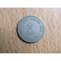 1909a 5 Pfennig Germany Empire Coin