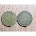 1949d 10 Pfennig Germany Coin