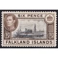 Falkland Islands KGVI 1938-50 6d Slate-Black De...