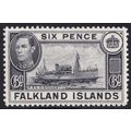Falkland Islands KGVI 1938-50 6d Black Ship SG1...
