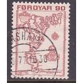 Faroe Islands 1975 Map of the Islands 90ore Fin...