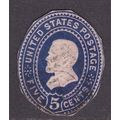 United States Abraham Lincoln 5c Stationary cut...