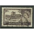 GB 1955 - 58 QE2 H/V 2/6d Brown Castle Wmk 165....