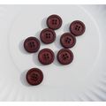 8 Imitation Stitch Faux Leather Style Buttons 22mm Brownish 020