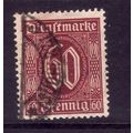 GERMANY 1921 OFFICIAL 60pf PURPLE BROWN SG 0132...