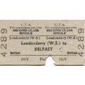U.T.A. Edmondson Ticket - Londonderry Waterside...