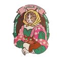 Cat Holding Cat Sew on Patch 18cm x 25cm Embroi...