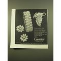 1961 Cartier Jewelry Advertisement - Daisy Earclips, Flexible Mesh Bracelet