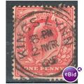 GB stamps 1902-10 KEV11 - 1d SG219 Kings Lynn 1