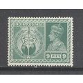 India.SG278 9p Yellow-Green ("Victory" and King...