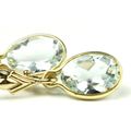 Aquamarine, 14KY Gold Leverback Earrings, E001