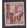 FRENCH MOROCCO 1951 15F BROWN TYPE B USED SG404