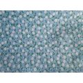 White, light blue floral cotton fabric square 4...