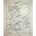 Brecknock, Wales, Map, Book Illustration, 1895