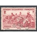 French West Africa 1947 - SG40 - 1f red - Donke...