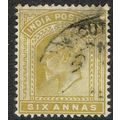 India 1902 6a Maize SG132 FU