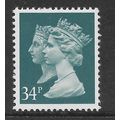 GREAT BRITAIN QE II 1990 Q VICT & QEII 34p DEEP...